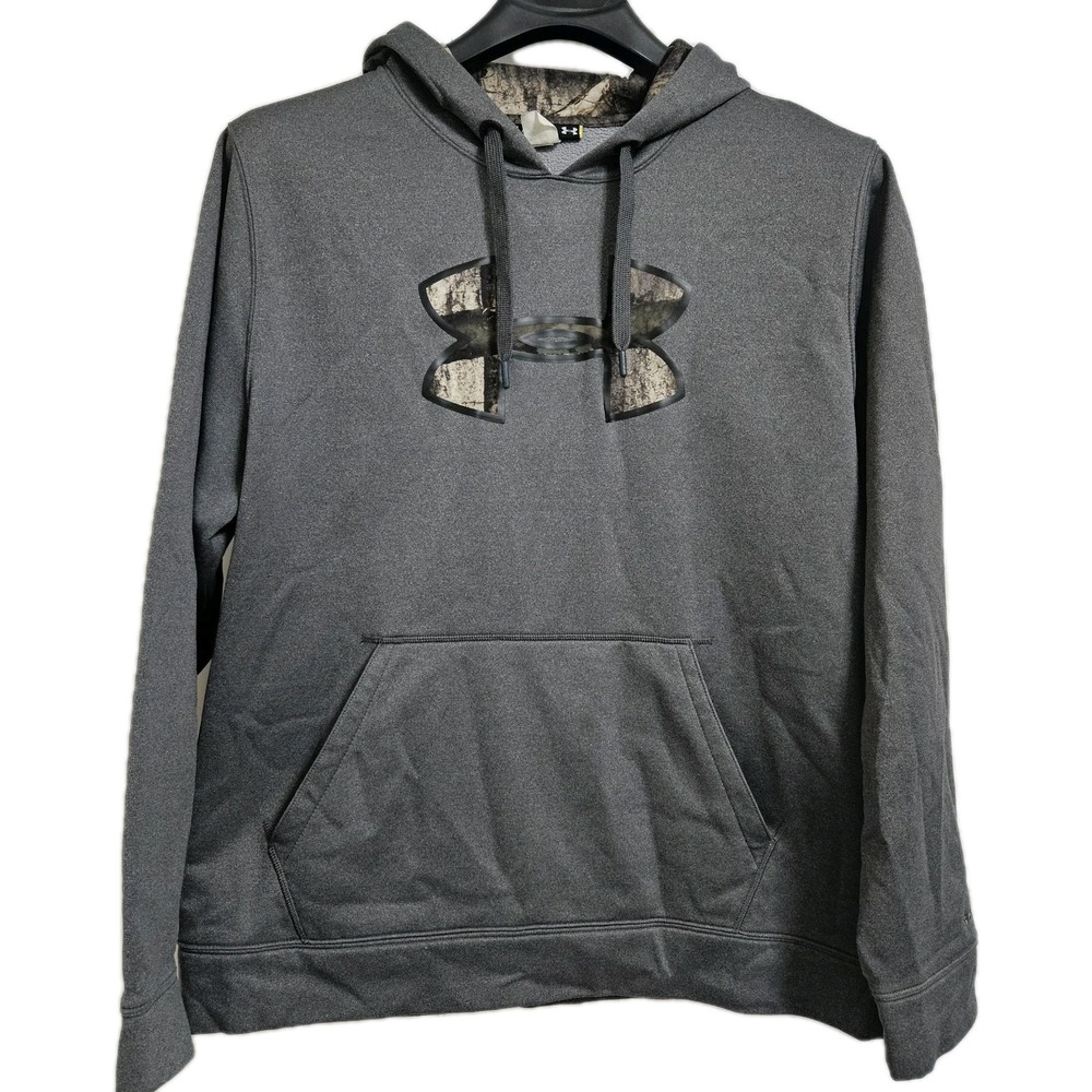 Under Armour Hoodie Mens XL Gray Camo Storm Pullover Loose Fit Logo Sweatshirt